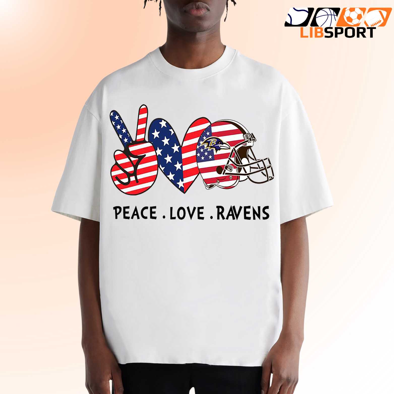 Baltimore Ravens Peace Love T Shirt, Nfl Football Tee, Game Day Top